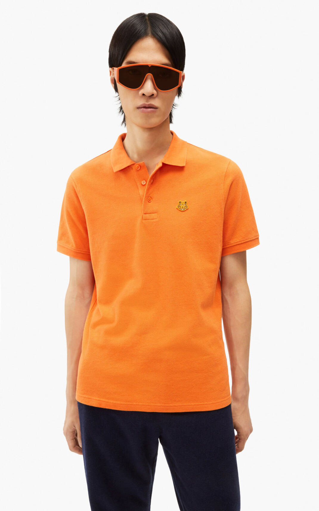 Kenzo Tiger Crest Moška Polo Majice Oranžna SI-9340829